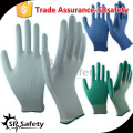 SRSAFETY 13 gauge knitted nylon liner coated water-based PU palm gloves safety working gloves